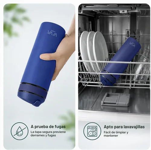 Vista 7 de VIVA Recharge - Vaso de té con infusor, botella de viaje, 16 onzas, color Azul