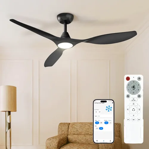 Vista 14 de Roomratv Ventiladores de techo con luces y control remoto, motor CC reversible silencioso y silencioso, 6 velocidades, temporizadores, 3 CCT, uso