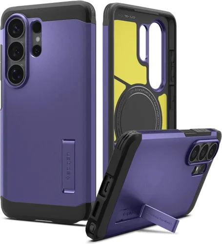 Vista 17 de Spigen Funda para Galaxy S25, Tough Armor MagFit [Kickstand] [Compatible con MagSafe] [Protección de grado militar] - Abyss Green Abyss Verde