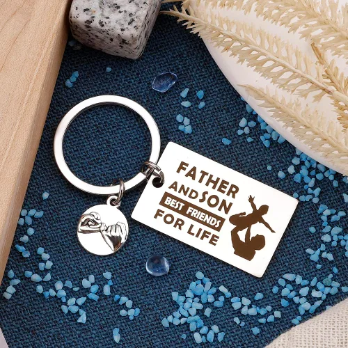 Vista 6 de OALCQ Regalos para padres de hija, regalo para papá, llavero para padres, regalo de niños, regalos para papá