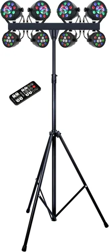 Vista 8 de MUSYSIC Banda DJ completa profesional de 8 pares con luces LED de escenario