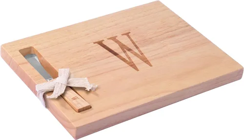 Vista 15 de Miicol Tabla de madera para charcutería, tabla de queso con monograma de 10 pulgadas, tabla de cortar inicial personalizada con esparcidor, regalo