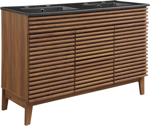 Vista 13 de Modway Render 23.5" tocador de baño en nogal (lavabo no incluido)