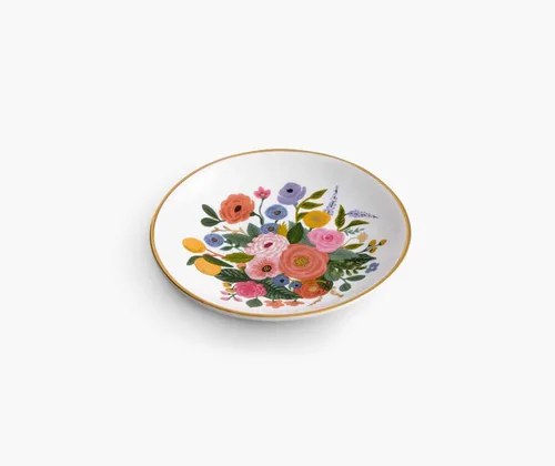 Vista 2 de RIFLE PAPER CO. Plato para anillos de ramo de fiesta de jardín, protege tus joyas y joyas, minimiza la pérdida, organiza el escritorio, seguridad