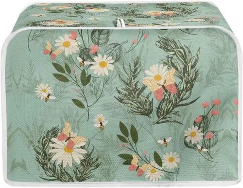 Vista 34 de Cubierta acolchada de poliéster para tostadora de tablero de madera de girasol para tostadora de dos rebanadas, protección contra el polvo