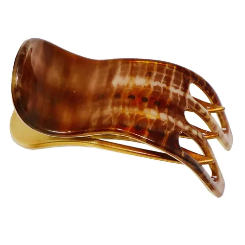 Vista 16 de Parcelona French Simply Bear Paw Medium 3 pulgadas Celuloide antideslizante lateral deslizante en la mandíbula Yoga para cabello fino moda