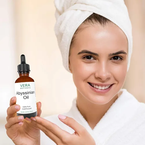 Vista 4 de Aceite de abissinio 100% puro y natural, sin refinar, prensado en frío para cara, piel seca, uñas, labios, cuerpo y cabello, reduce la rotura