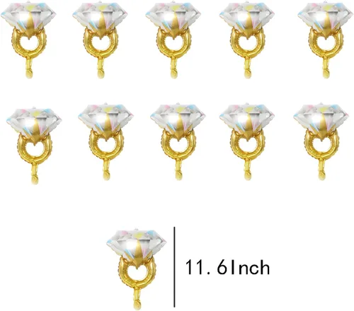 Vista 2 de 10 piezas de mini anillo de diamantes para compromiso, aniversario y suministros de boda