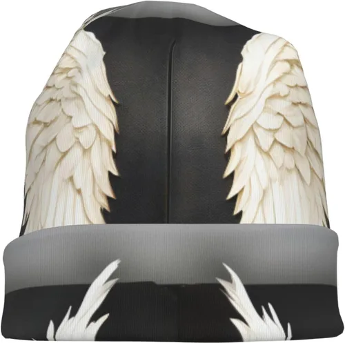 Vista 7 de Angel Feathers Men's Knit Hat â Fashion Adult Men's Knit Hat, Cap, Warm & Stylish Headgear with Brim, Ideal for Winter Wear. Black