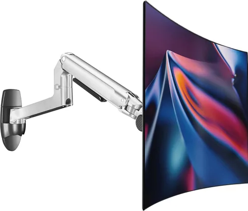 Vista 8 de Ergounion Soporte de pared para monitor para pantallas planas o curvas de hasta 38" dentro de 25 libras, soporte de pared con brazo ajustable