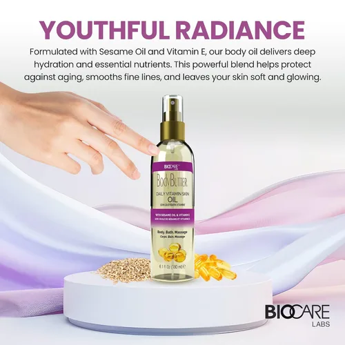 Vista 6 de Biocare Aceite corporal diario con vitamina con aceite de semilla de sésamo y vitamina E
