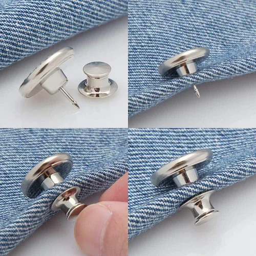 Vista 4 de 6 botones instantáneos de ajuste perfecto, ajuste instantáneo, botones de repuesto de jeans, botón extraíble para jeans sueltos, botones sin coser