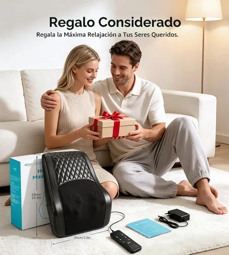 Vista 8 de ALLJOY Masajeador térmico de espalda para aliviar el dolor de espalda, almohada de apoyo lumbar Shiatsu de tejido profundo con 3 modos de masaje, 3