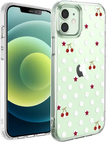 Vista 10 de Unov Funda para iPhone 12 Mini, transparente con diseño, ajuste delgado, buen agarre, funda para teléfono en relieve, cubierta protectora a prueba