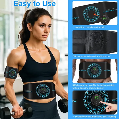 Vista 3 de Estimulador de Músculos ABS Tónico Muscular, Máquina AB para Abdomen/Brazo/Pierna, Estimulador Muscular para Crecimiento Muscular, Cinturón