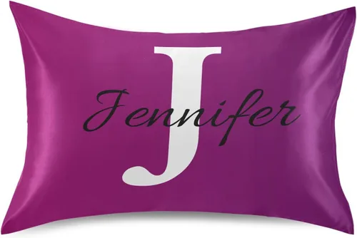 Vista 19 de Fundas de almohada negras personalizadas de seda con cierre de sobre, funda de almohada de satén tamaño estándar para personas que duermen
