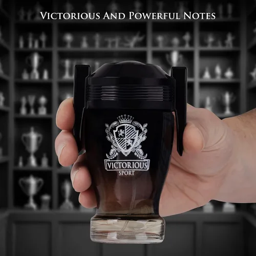 Vista 5 de Victorious Sport Eau De Toilette para hombre, 3.4 onzas líquidas, una fragancia diseñada para campeones, base cálida de vainilla, frijol tonka