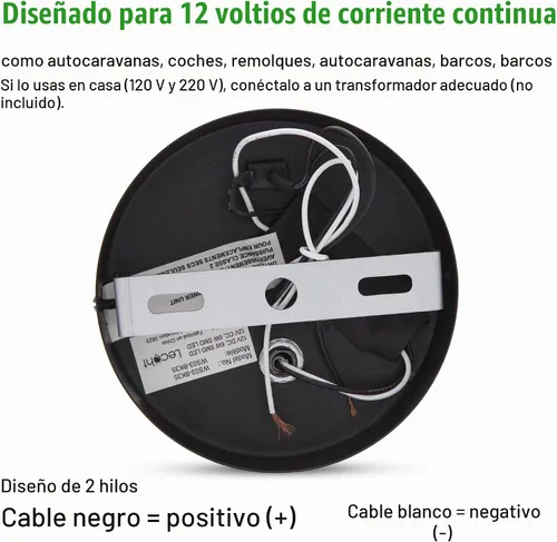 Vista 5 de Luz de Lectura de Cama LED para RV con Interruptor - Paquete de 2, Aplique de Pared para Tocador de 12V para RV con Rotación de 350°, Acabado