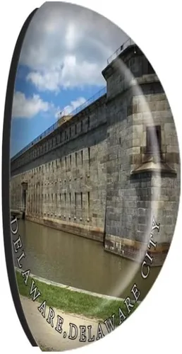 Vista 2 de Imanes de cristal para nevera Delaware City Delaware - Adhesivo divertido de recuerdo de viaje de Estados Unidos para regalo, decoración del hogar