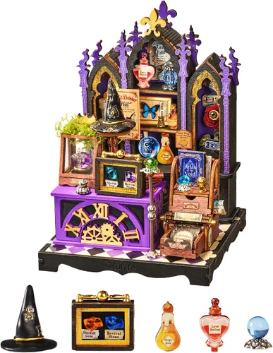 Vista 9 de Rolife Kit de casa de muñecas en miniatura para estudiar la naturaleza Taller de Pociones