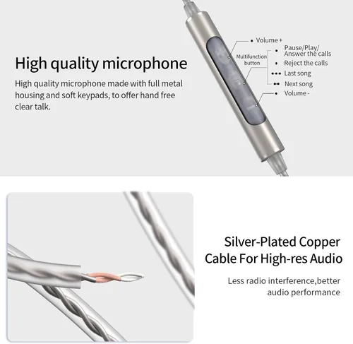 Vista 5 de SoundMAGIC E80D - Auriculares digitales USB C - Auriculares con cable tipo