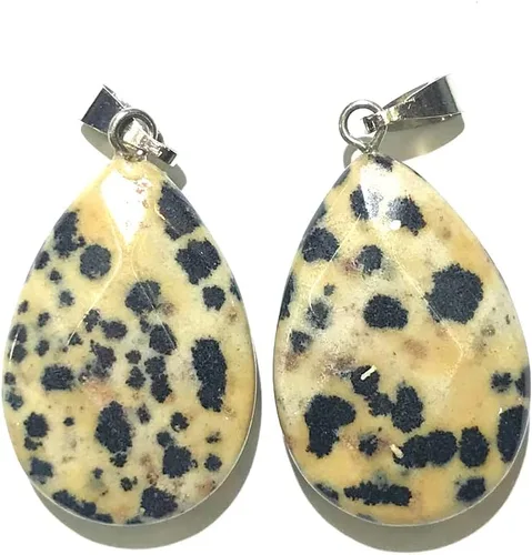 Vista 3 de LE SKY 12 colgantes de piedra natural en forma de gota de agua con forma de ágata de cristal facetado, piedra de Reiki para hacer joyas y collares