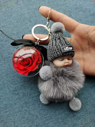 Vista 3 de DORIS&JACKY Llaveros de muñeca lindos, accesorios para monedero, cartera y llavero de coche