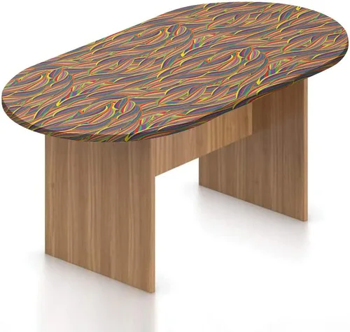 Vista 9 de XISUNYA Mantel ajustable ovalado de poliéster elástico colorido, mantel ajustable con estampado de acuarela de follaje floreciente
