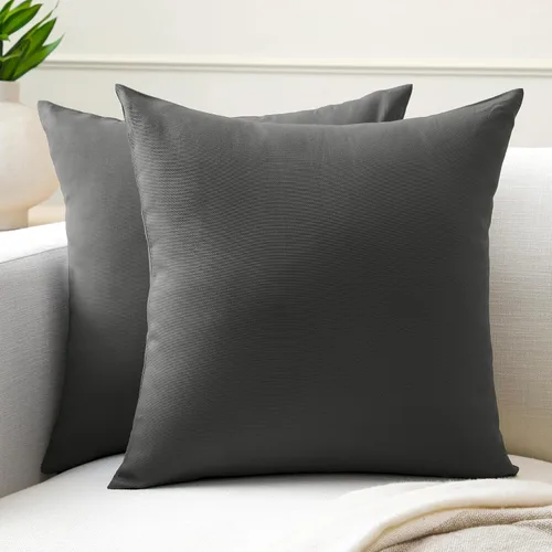 Vista 64 de Encasa XO Juego de 2 fundas de almohada de 12 x 12 pulgadas, color beige, sin rellenos, fundas de almohada de algodón para sala de estar, cama