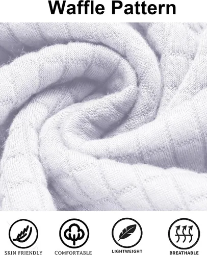 Vista 7 de COOFANDY - Sudadera con capucha para hombre, casual, de manga larga, con cordón ajustable y tejido de punto de gofre