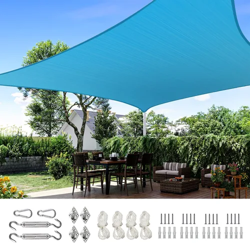 Vista 17 de Quictent Toldo rectangular de polietileno de alta densidad de 6.53 oz, 98% de bloqueo UV, para patio, jardín, cubierta comercial con kit de Marrón
