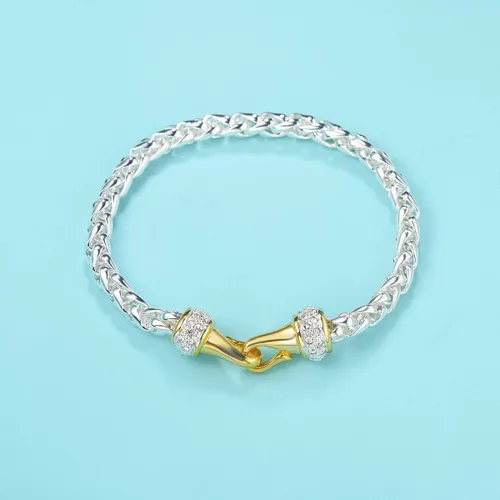 Vista 2 de UNY Pulseras inspiradas en el diseñador de moda antiguas antiguas para mujer, regalos de amor únicos de Navidad, Metal Diamante de imitación