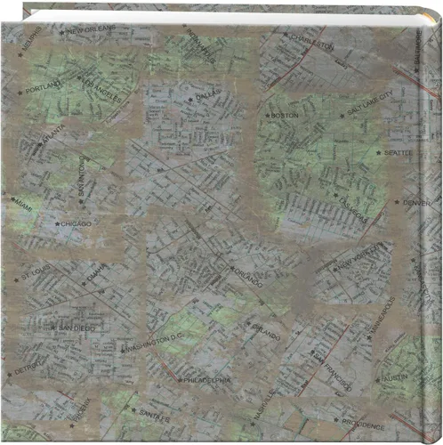 Vista 2 de Pioneer Photo Albums DA-200MAP/CM - Álbum de fotos de 200 bolsillos con cubierta de diseño de viaje impreso, mapas de la ciudad