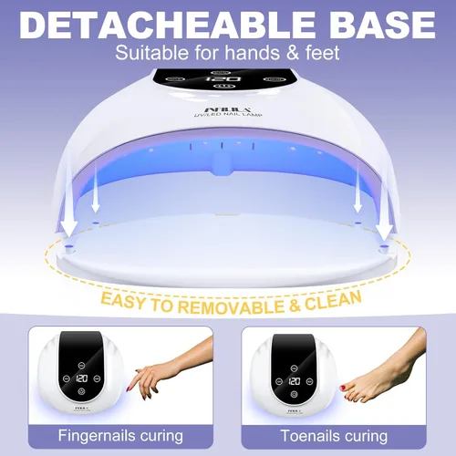 Vista 5 de NXJ INFILILA Luz UV de uñas de gel de 268 W, luz UV más rápida para uñas de gel, secador profesional de uñas de curado con flash con 66 cuentas