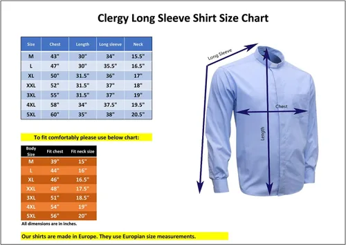Vista 3 de Camisa Clergy de manga larga sin planchado, ajuste clásico en color negro