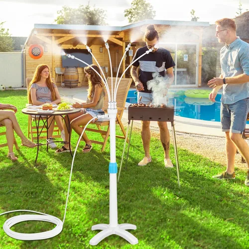 Vista 4 de Sistema Stand Mister, sistema de refrigeración portátil con tubo elevador ajustable mejorado, 5 boquillas de pulverización + línea de nebulización