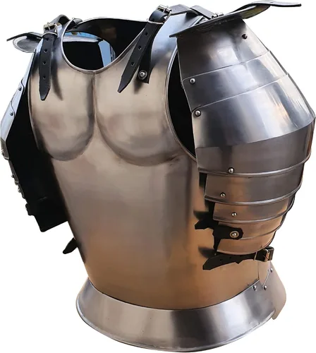 Vista 4 de IOTC Medieval Times - Pechera de acero, talla única, cromada, Cromado