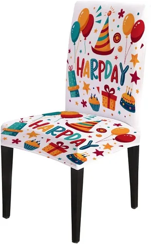 Vista 8 de CAPSCEOLL Christmas Dining Chair Covers,Snowflakes Festive Winter Pattern Stretch Chair Covers for Dining Room Set of 2 Washable Spandex Parson