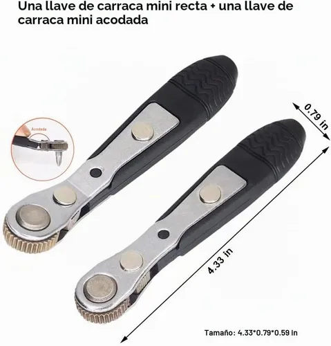Vista 2 de Mini llave de trinquete, juego de destornilladores de ángulo