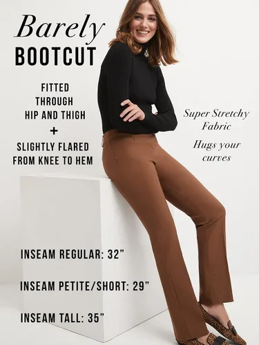 Vista 5 de Rekucci - Pantalones elásticos para mujer, de ajuste cómodo y con un leve corte de bota