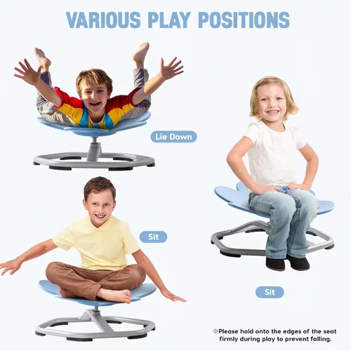 Vista 8 de ROBUD Silla giratoria sensorial para niños, silla giratoria para niños con autismo con diseño antideslizante, entrenamiento de coordinación