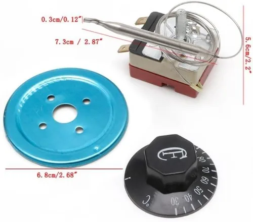 Vista 3 de 250V 16A Temperature Controller 30-110 Thermostat Knob Capillary