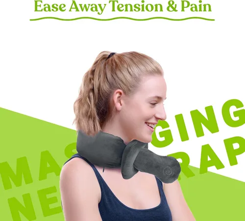 Vista 6 de PURSONIC Envoltura masajeadora portátil ajustable para cuello y hombros con calor calmante para relajar y calmar las áreas de tu cuello y hombros