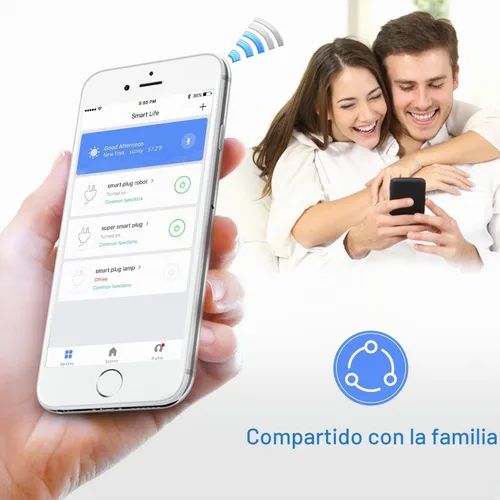 Vista 5 de Enchufe Inteligente con Wi-Fi habilitado, Mini enchufe Inteligente que funciona con Amazon Alexa, Google Home, Salida de control remoto con función