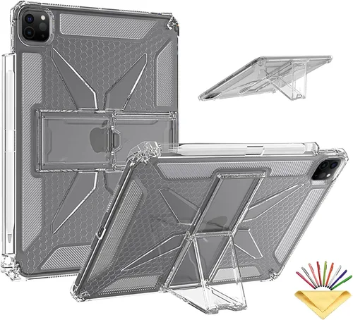 Vista 28 de Clear Stand Case for iPad Air 3 (Air 3rd Generation) 10.5 inch 2019 & iPad Pro 10.5 inch 2017 with Pencil Holder/Kickstand Soft TPU Back Silicone