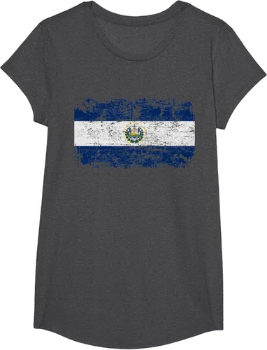 Vista 35 de EL SALVADOR Bandera Vintage Hombres Mujeres Niños Camiseta EL SALVADOR