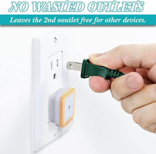 Vista 6 de Hortsun Paquete de 24 Luces Nocturnas LED que se Enchufan a la Pared con Sensor Inteligente de Oscuridad Automático, Luces Enchufables Automáticas
