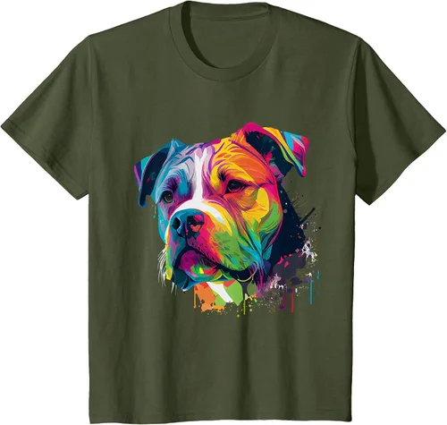 Vista 23 de Colorful American Bulldog American Bully Men Women T-Shirt Asphalt Grey