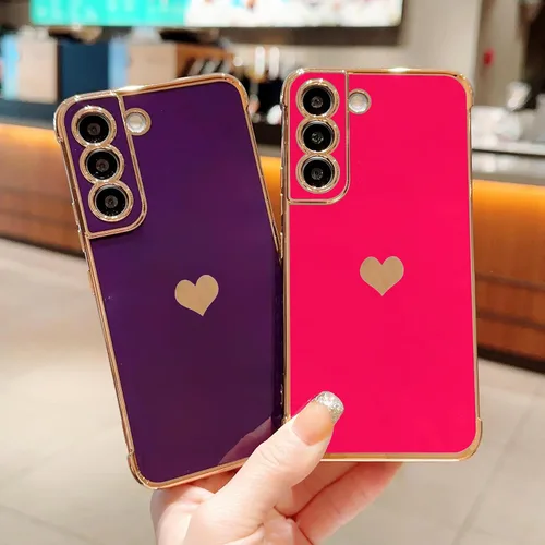 Vista 49 de phylla Funda de teléfono compatible con Samsung Galaxy A12 de 6.5 pulgadas, lindo corazón chapado en oro, elegante funda de lujo para mujer