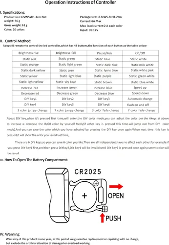 Vista 8 de BZONE Controlador de luz de tira LED (control remoto IR de 44 teclas)